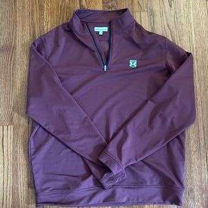 Peter Millar burgundy pull over with Kinloch label